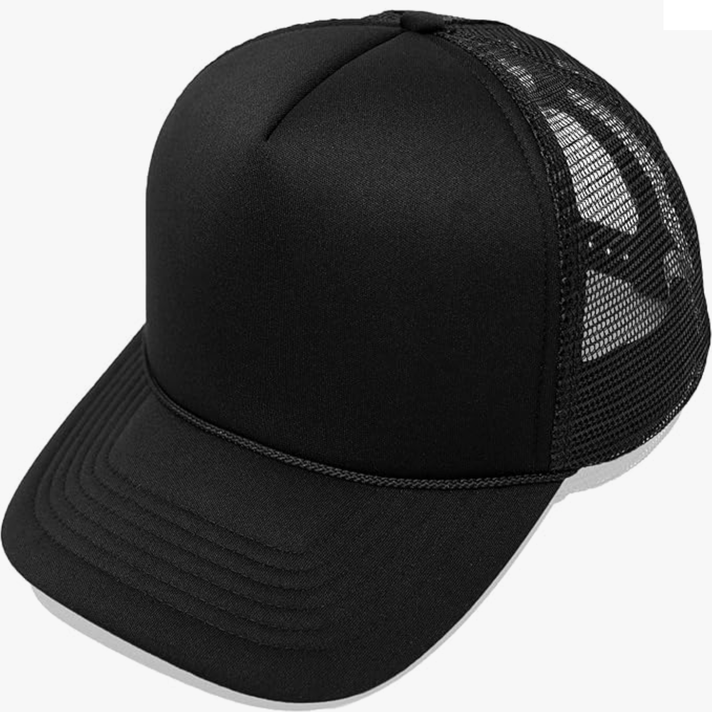 1 Plain Black Trucker Hat